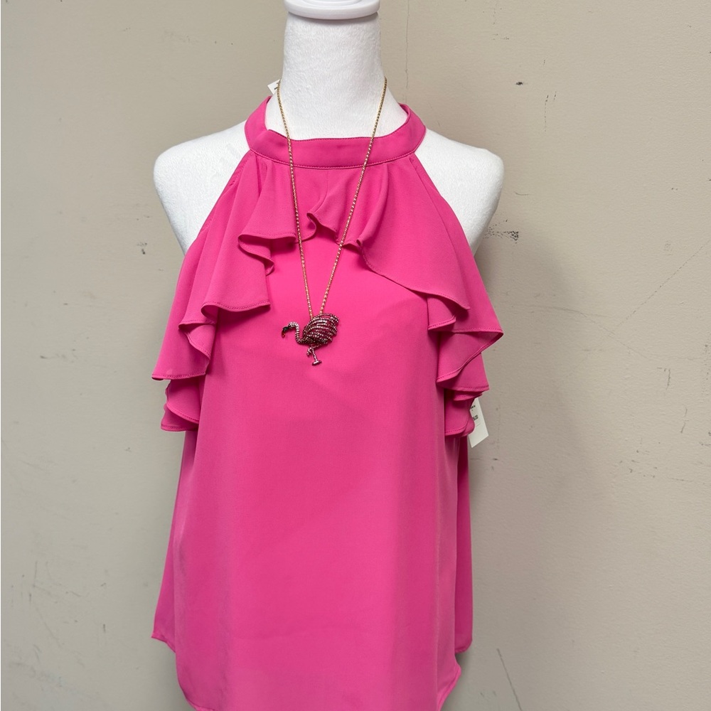 Betsy Johnson Elegant Pink Flamingo Pendant/Pin Necklace - Picture 6 of 8